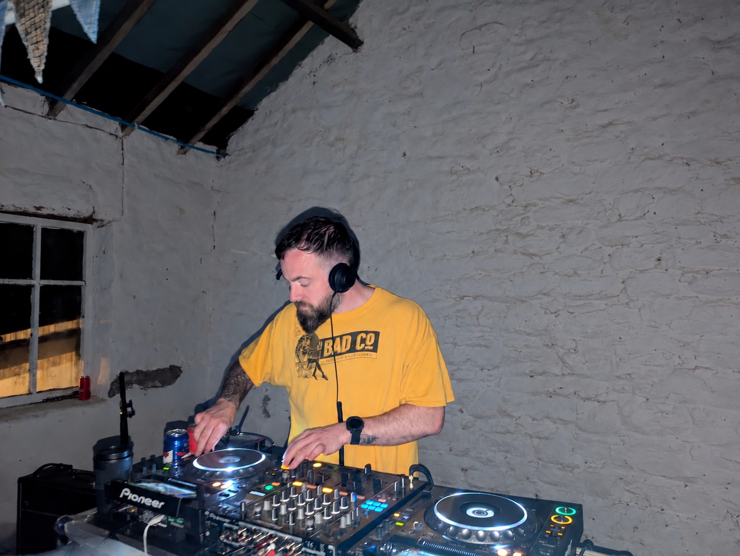 DJ Hamez playing his Pioneer decks